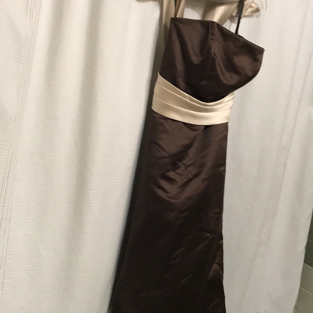 Brown and Cream formal dress